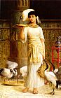 Edwin Longsden Long Famous Paintings - Ale the Attendant of the Sacred Ibis in the Temple of Isis